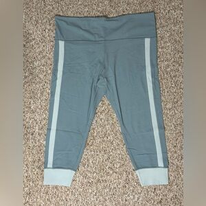 Athleta women’s Blue Leggings with Light Blue Stripes